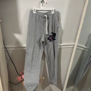 Gray Kids Joggers with Embroidered Design